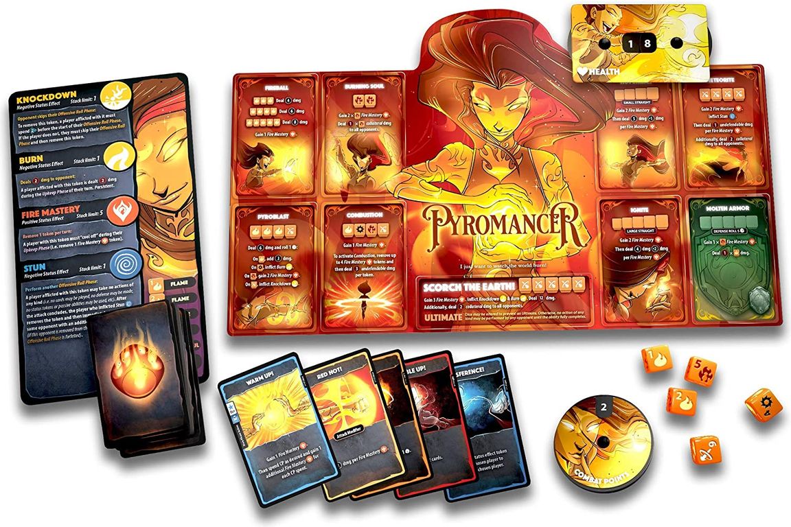 Dice Throne: Season One ReRolled – Pyromancer v. Shadow Thief components