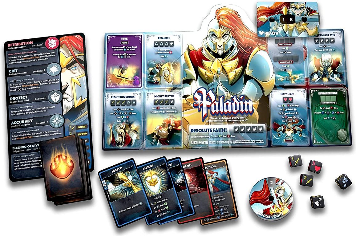 Dice Throne S1 - Moine VS Paladin composants