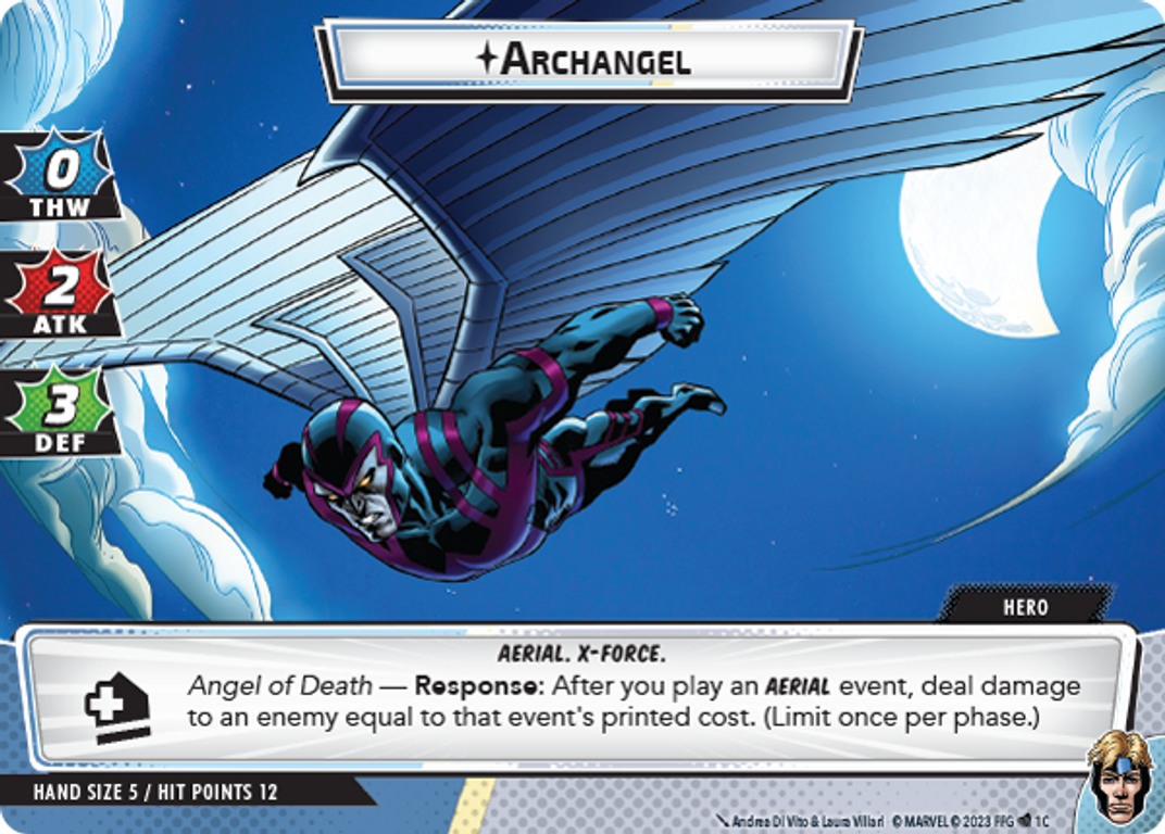 Marvel Champions: El Juego de Cartas – Ángel Pack de Héroe Archangel carta