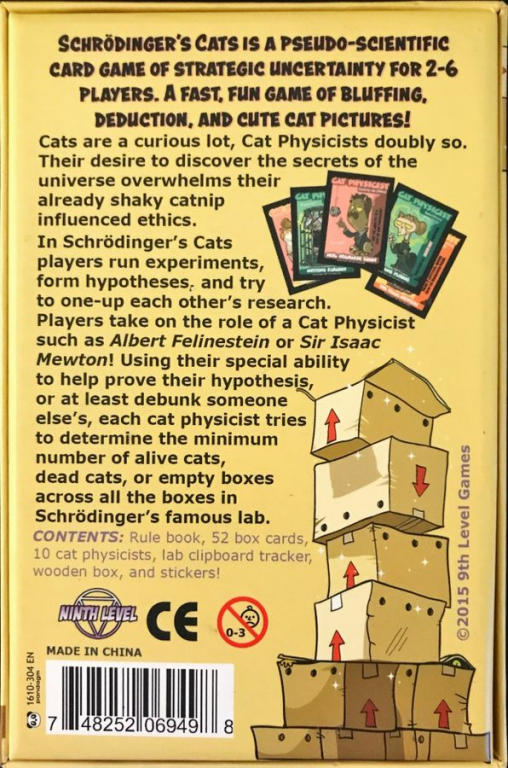 Schrödinger's Cats back of the box