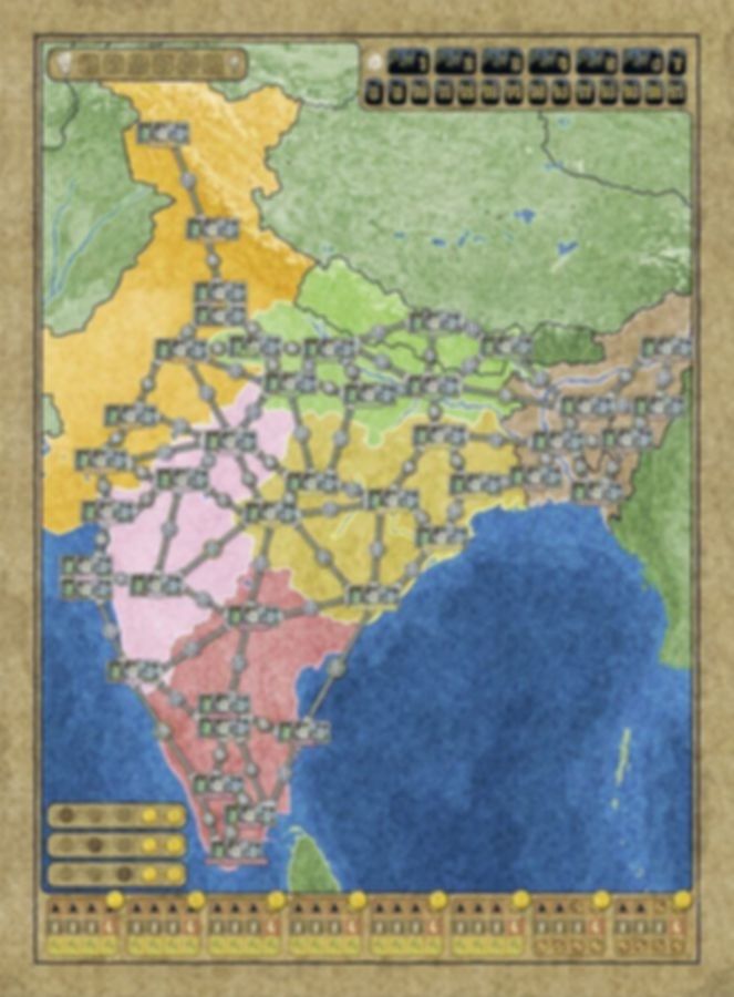 Power Grid: Australia & Indian Subcontinent game board