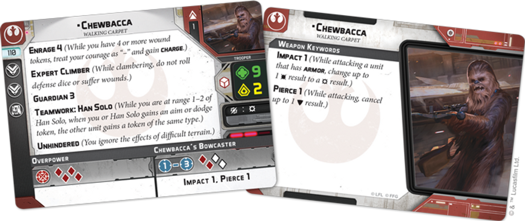 Star Wars: Legion – Chewbacca Operative Expansion cards