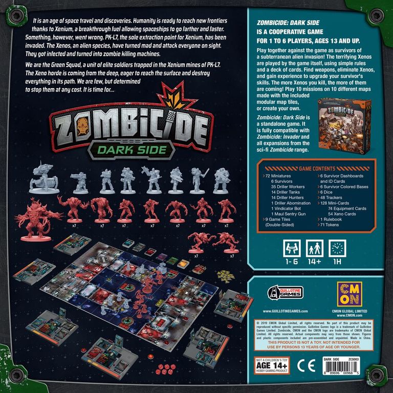 Zombicide: Dark Side back of the box