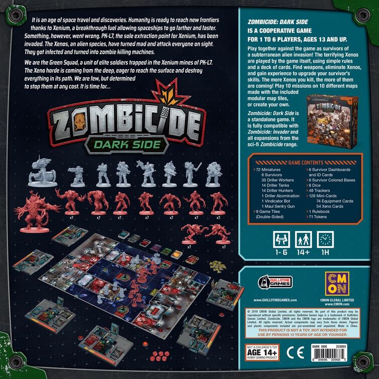 Zombicide: Dark Side rückseite der box