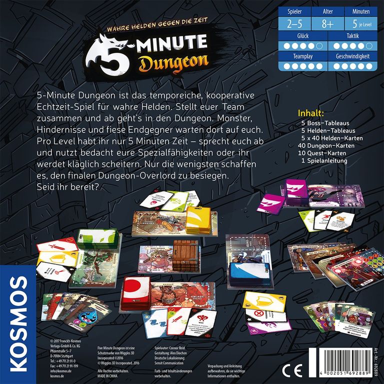 5-Minute Dungeon rückseite der box