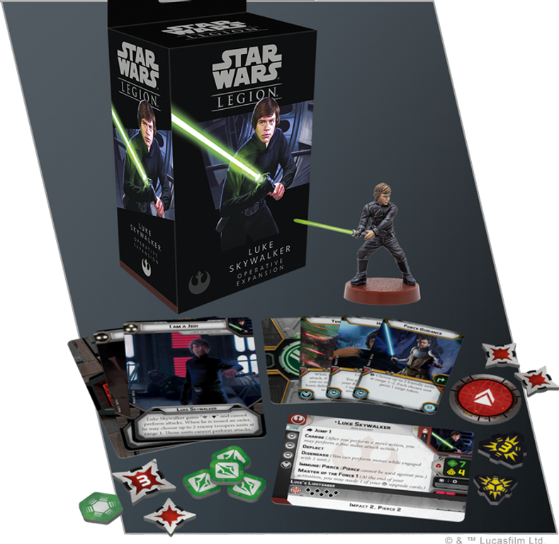 Star Wars: Legion - Luke Skywalker Operative Expansion components