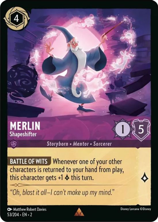 Disney Lorcana Rise of the Floodborn Starter: Merlin and Tiana Merlin carte
