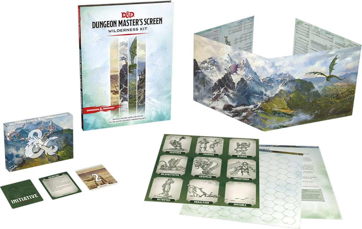 Dungeon Master's Screen Wilderness Kit components