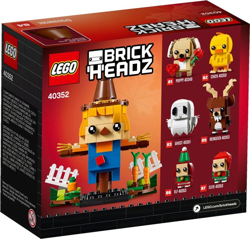 LEGO® BrickHeadz™ Thanksgiving vogelverschrikker achterkant van de doos