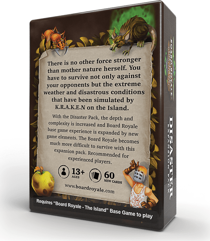 Board Royale: The Island – Disasters Expansion Pack back of the box