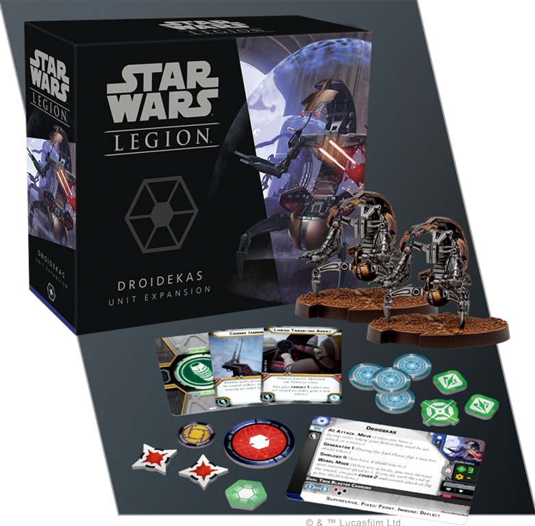 Star Wars: Legion – Droidekas Unit Expansion componenten