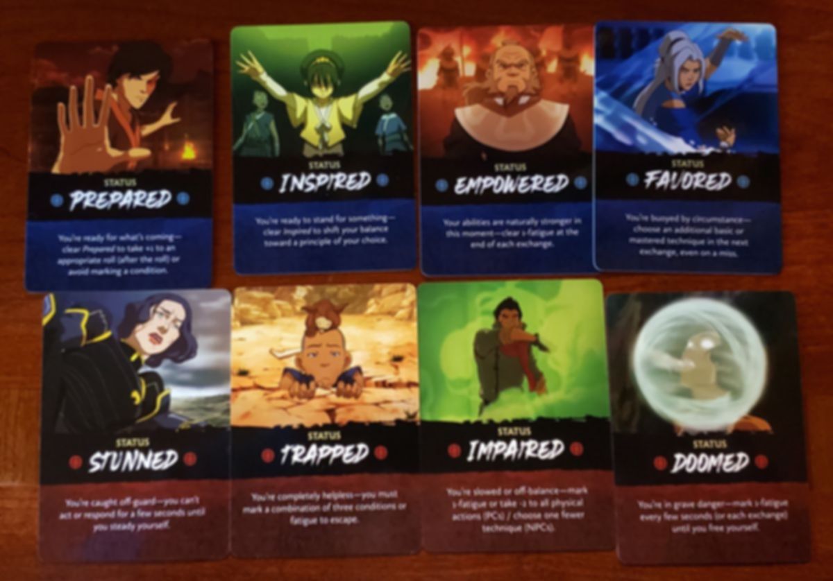 Avatar Legends: The Roleplaying Game Combat Action Deck cards