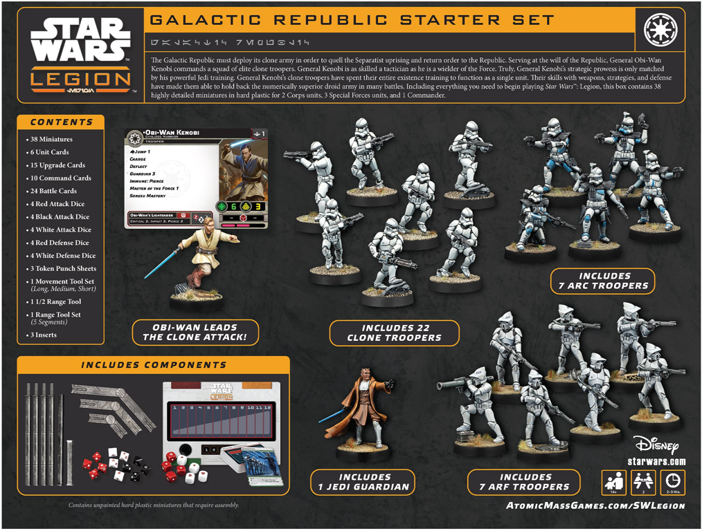 Star Wars: Legion - Galactic Republic Starter Set dos de la boîte