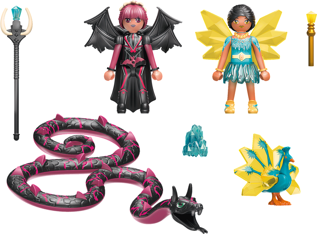Playmobil® Ayuma Crystal Fairy And Bat Fairy with Soul Animal components