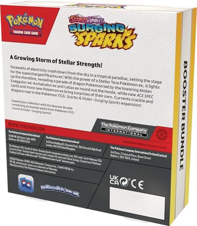 Pokémon TCG: Scarlet & Violet-Surging Sparks Booster Bundle (6 Packs) rückseite der box