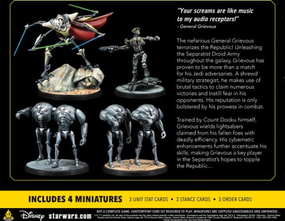 Star Wars Shatterpoint Appetite for Destruction Squad Pack parte posterior de la caja