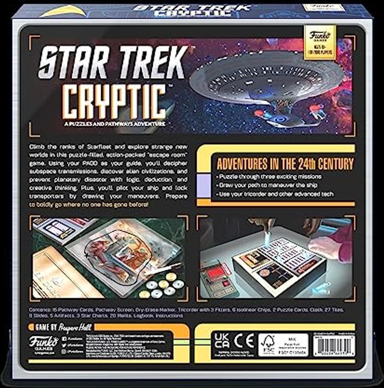 Star Trek: Cryptic – A Puzzles and Pathways Adventure back of the box