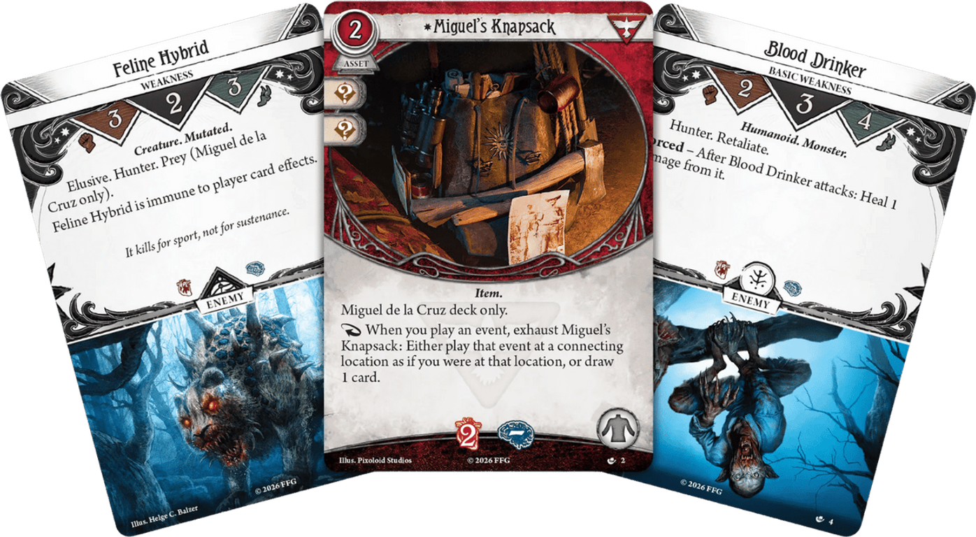 Arkham Horror: The Card Game – Miguel de la Cruz Investigator Deck cards