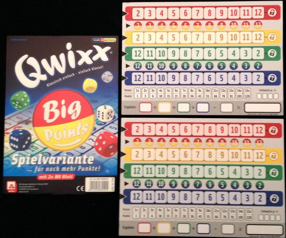 Qwixx: Big Points composants