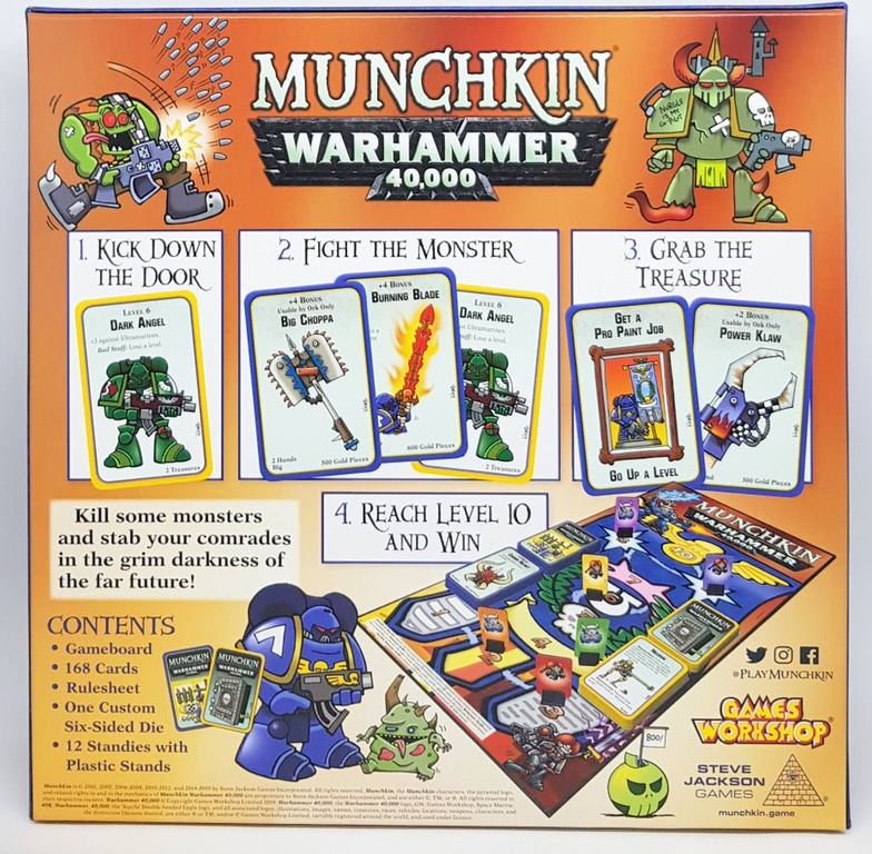 Munchkin Warhammer 40,000 parte posterior de la caja
