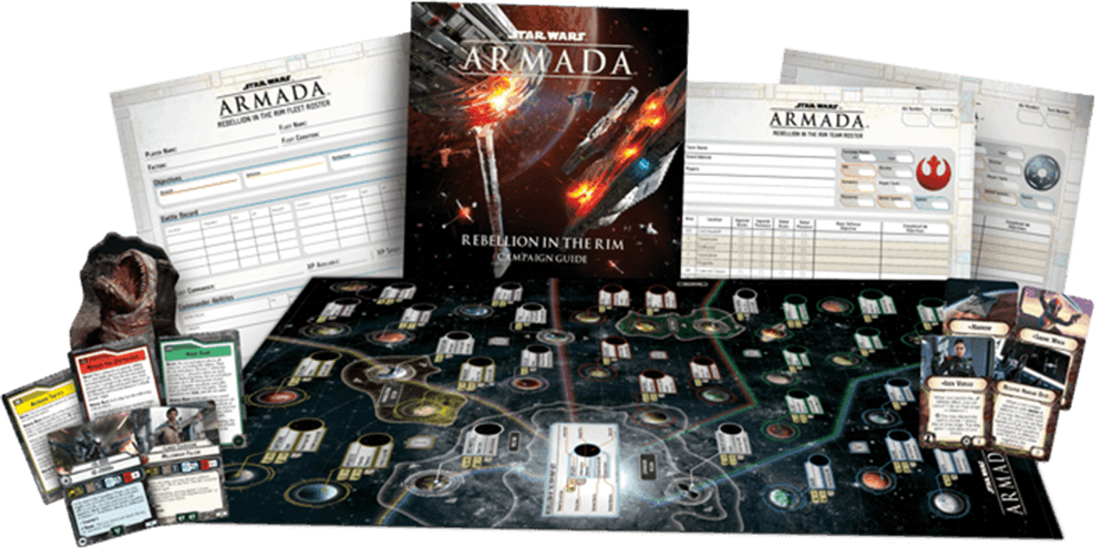 Star Wars Armada: Rebellion in the Rim components