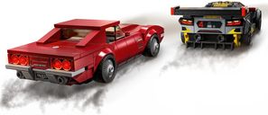 LEGO® Speed Champions Chevrolet Corvette C8.R Race Car and 1968 Chevrolet Corvette back side