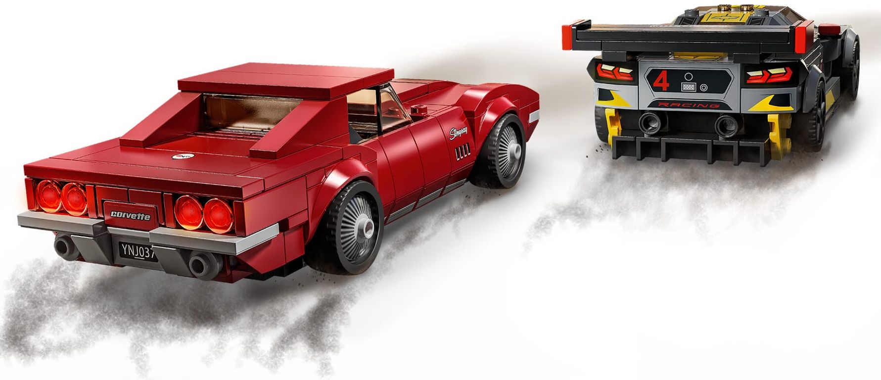 LEGO® Speed Champions Chevrolet Corvette C8.R racewagen en 1968 Chevrolet Corvette achterkant