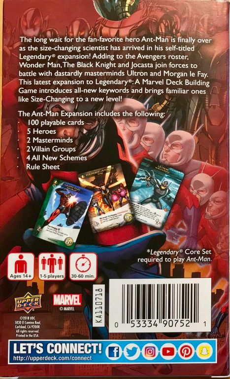 Legendary: A Marvel Deck Building Game - Ant-Man achterkant van de doos