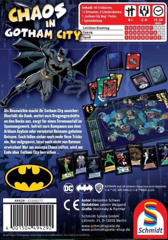Chaos in Gotham City back of the box