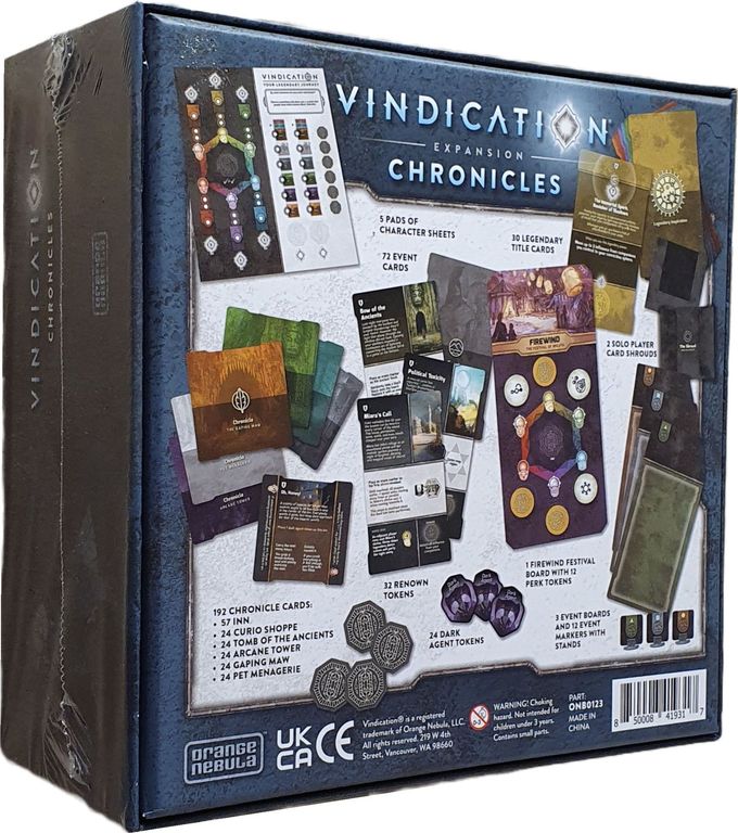 Vindication: Chronicles back of the box