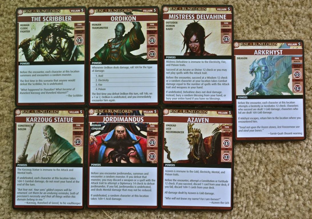 Pathfinder Adventure Card Game: Rise of the Runelords – Adventure Deck 5: Sins of the Saviors kaarten