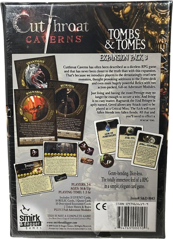 Cutthroat Caverns: Tombs & Tomes achterkant van de doos