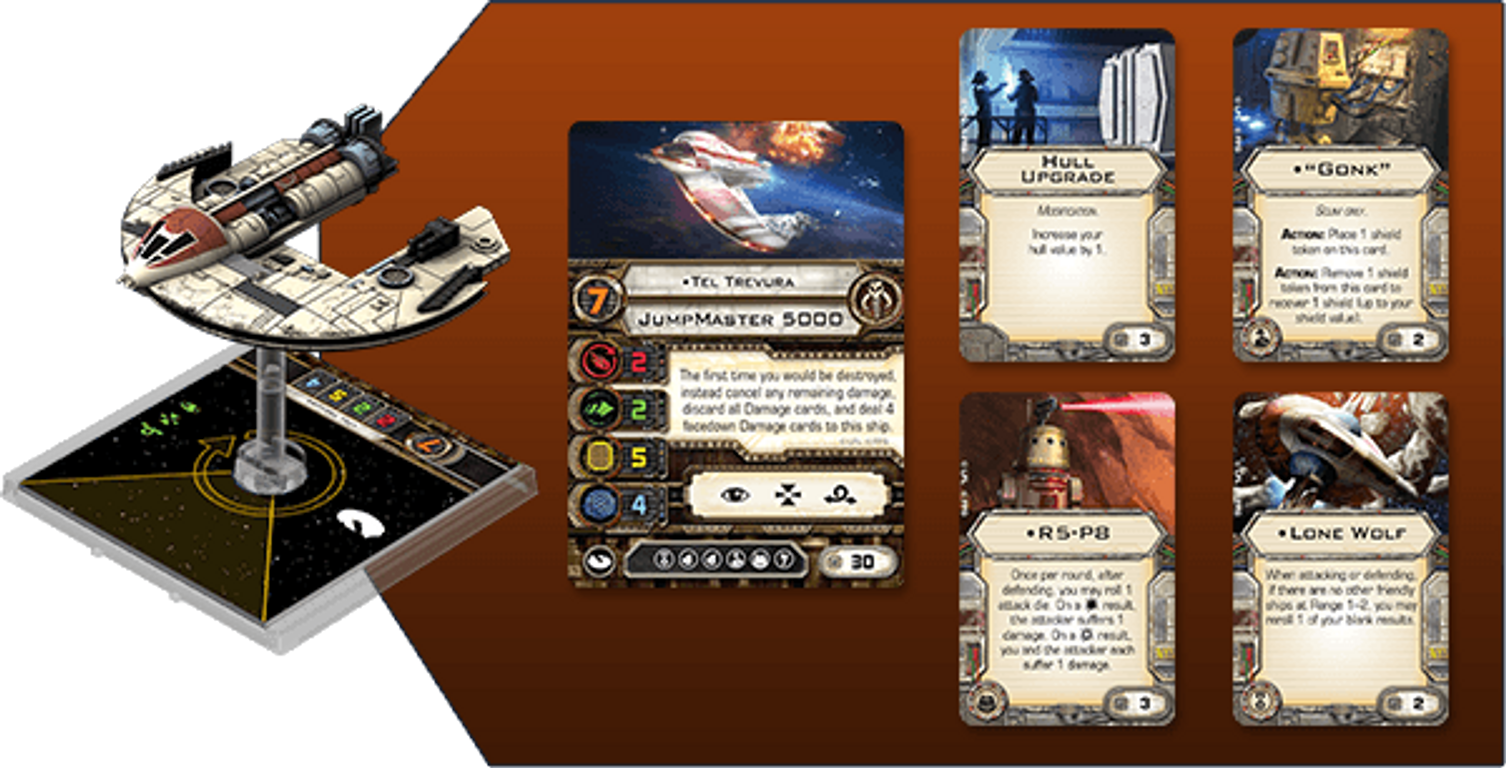 Star Wars: X-Wing Miniatures Game - Punishing One componenten