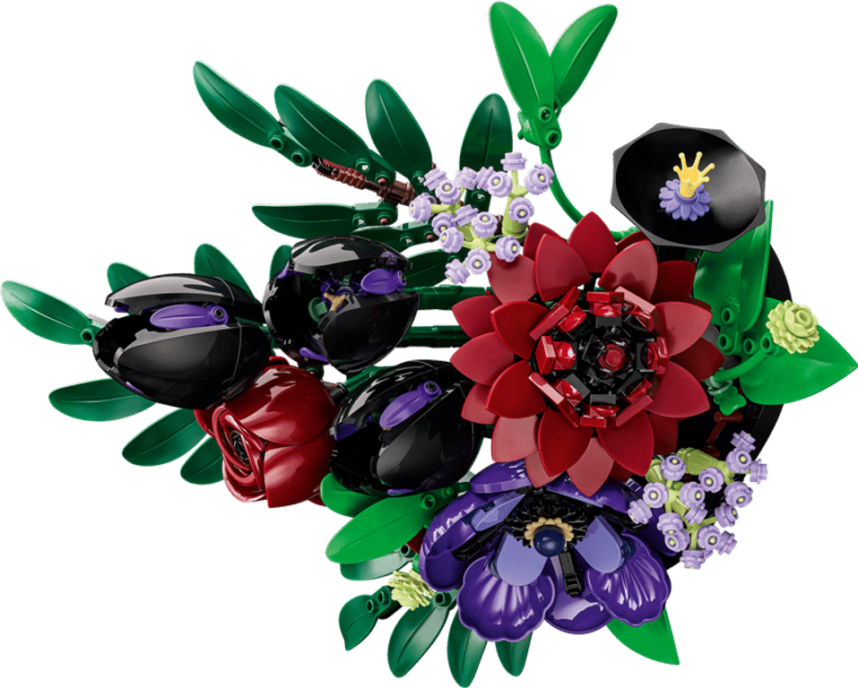 LEGO® Botanicals Dark Flower Arrangement components