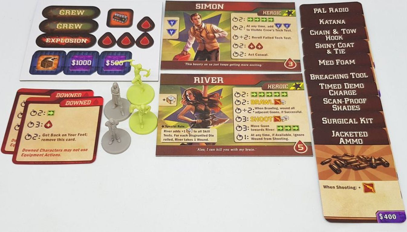 Firefly Adventures: Wanted Fugitives Crew Expansion Set komponenten