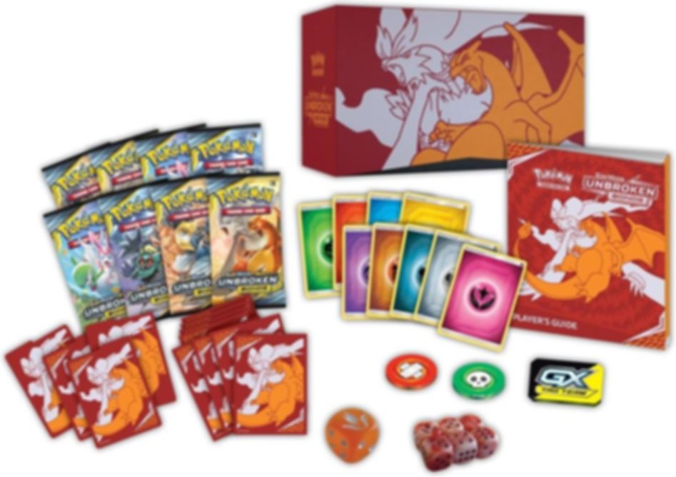 Pokémon TCG: Sun & Moon - Unbroken Bonds Elite Trainer Box components