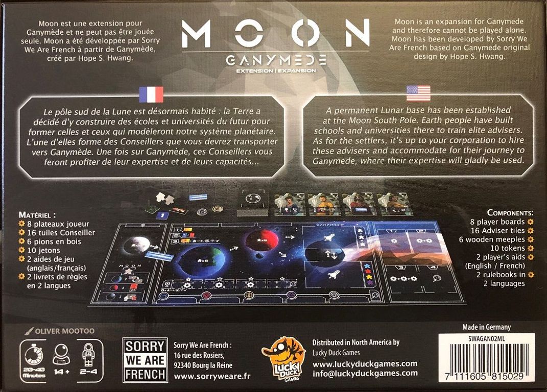 Ganymede: Moon back of the box