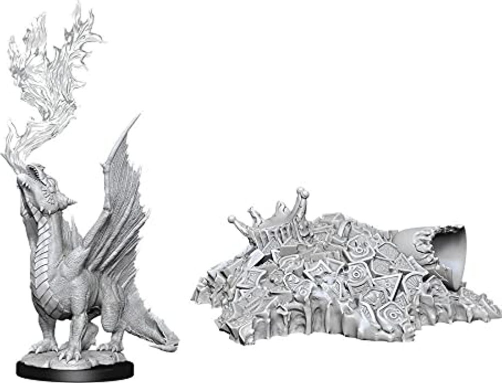 D&D Nolzur's Marvelous Miniatures - Gold Wormling & Treasure miniatuur