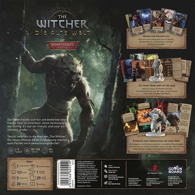 The Witcher: Die Alte Welt – Monsterjagd rückseite der box