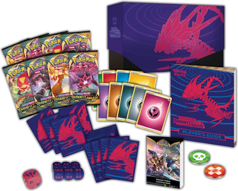 Pokémon Sword & Shield Darkness Ablaze Elite Trainer Box partes