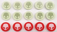 On Mars: Alien Invasion – Heat-Transferred Wooden Alien Action Tokens komponenten