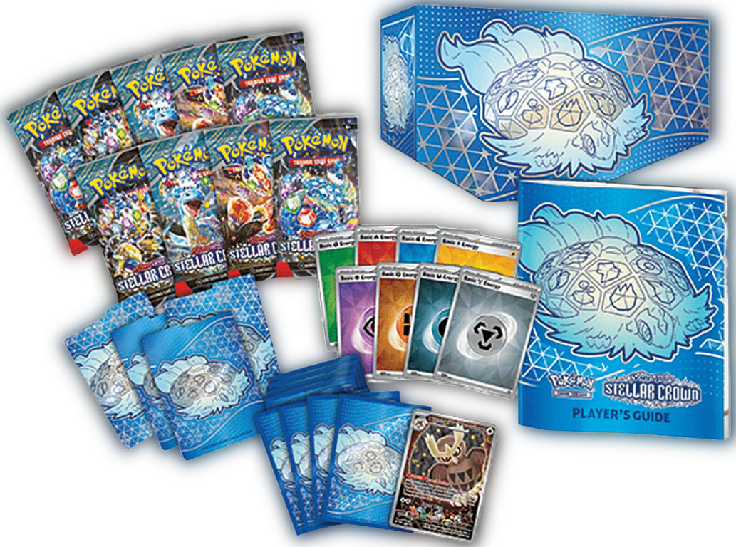Pokémon TCG: Scarlet & Violet - Stellar Crown Elite Trainer Box components