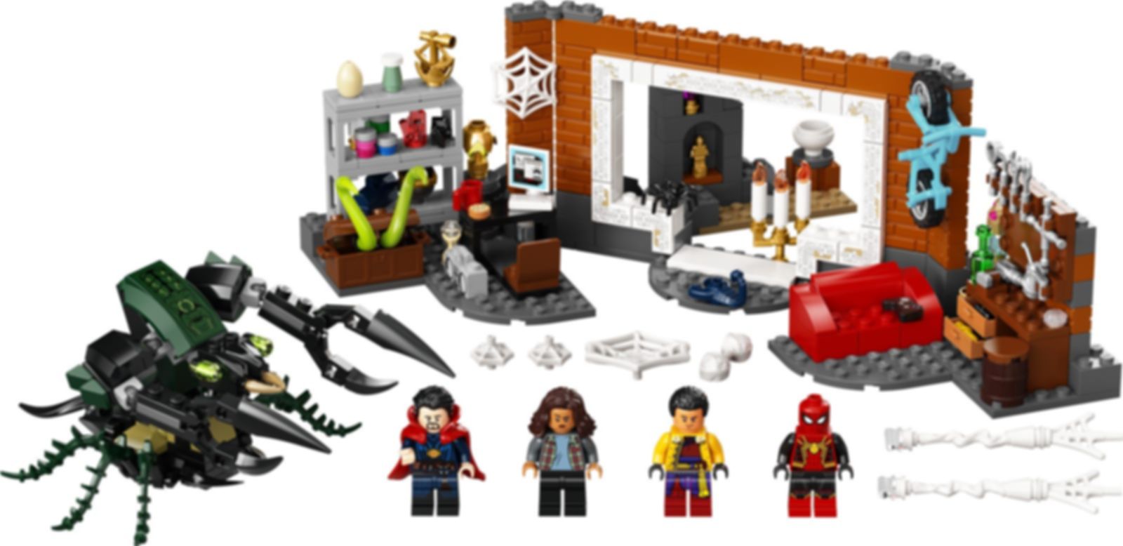 LEGO® Marvel Spider-Man bij de Sanctum uitvalsbasis componenten
