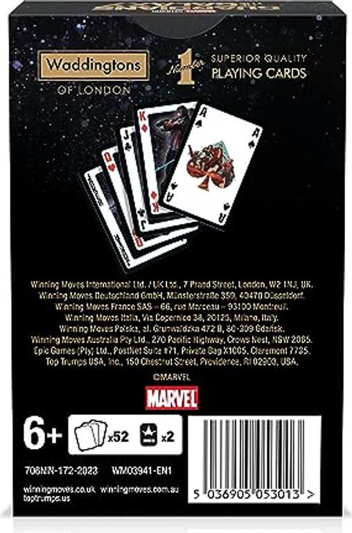 Marvel Guardians of The Galaxy Playing Cards rückseite der box