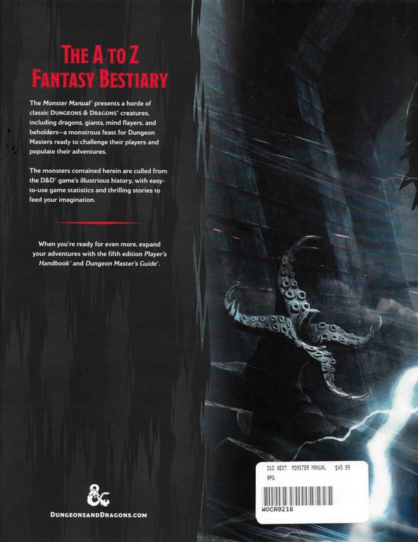 Dungeons & Dragons: Monster Manual back of the box