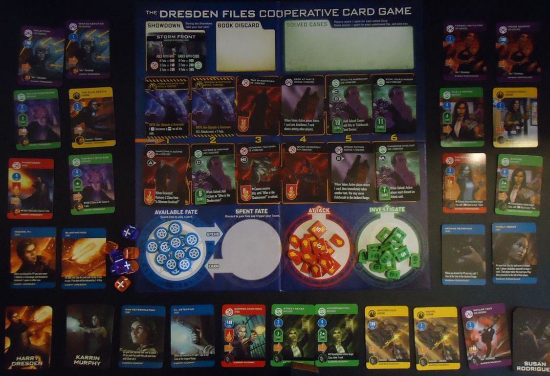 The Dresden Files Cooperative Card Game components