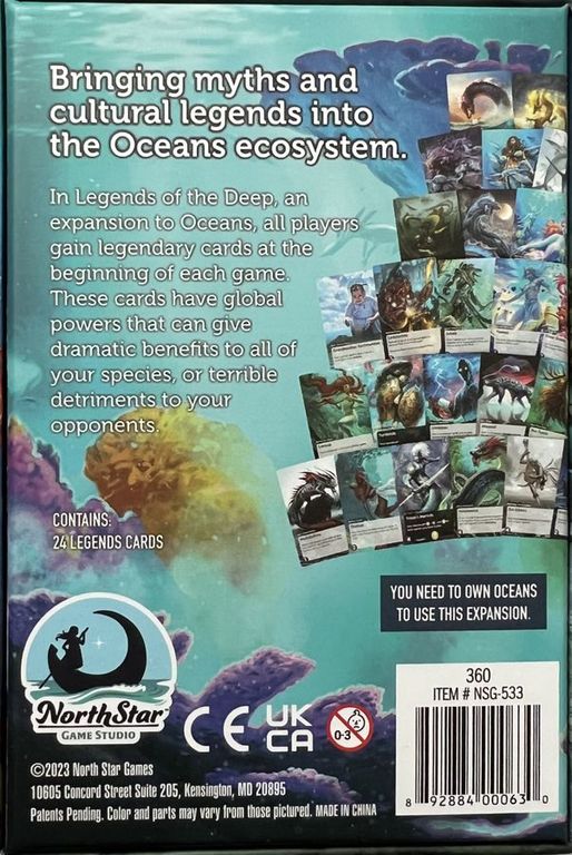 Oceans: Legends of the Deep parte posterior de la caja
