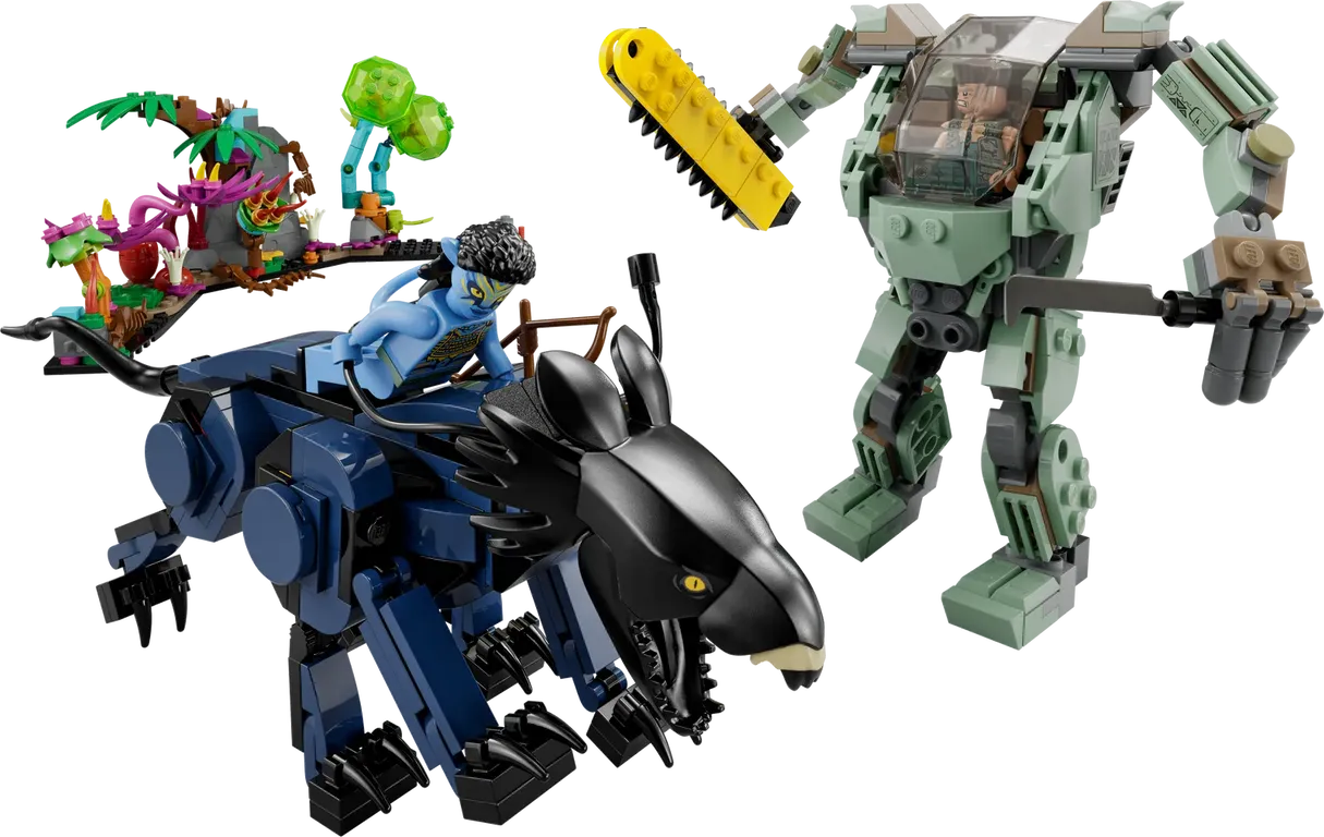 LEGO® Avatar Neytiri & Thanator vs. AMP Suit Quaritch components