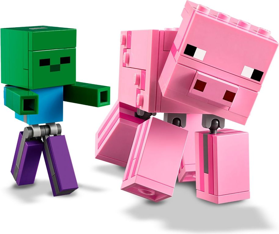 LEGO® Minecraft Bigfigurine cochon et bébé zombie gameplay