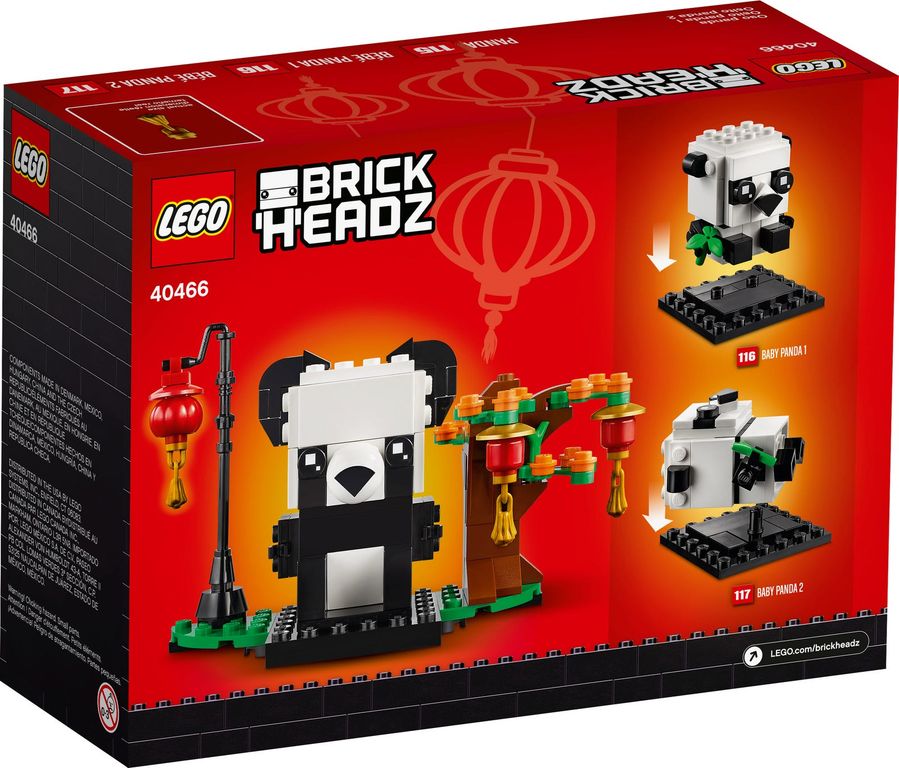 LEGO® BrickHeadz™ Panda's voor Chinees nieuwjaar achterkant van de doos